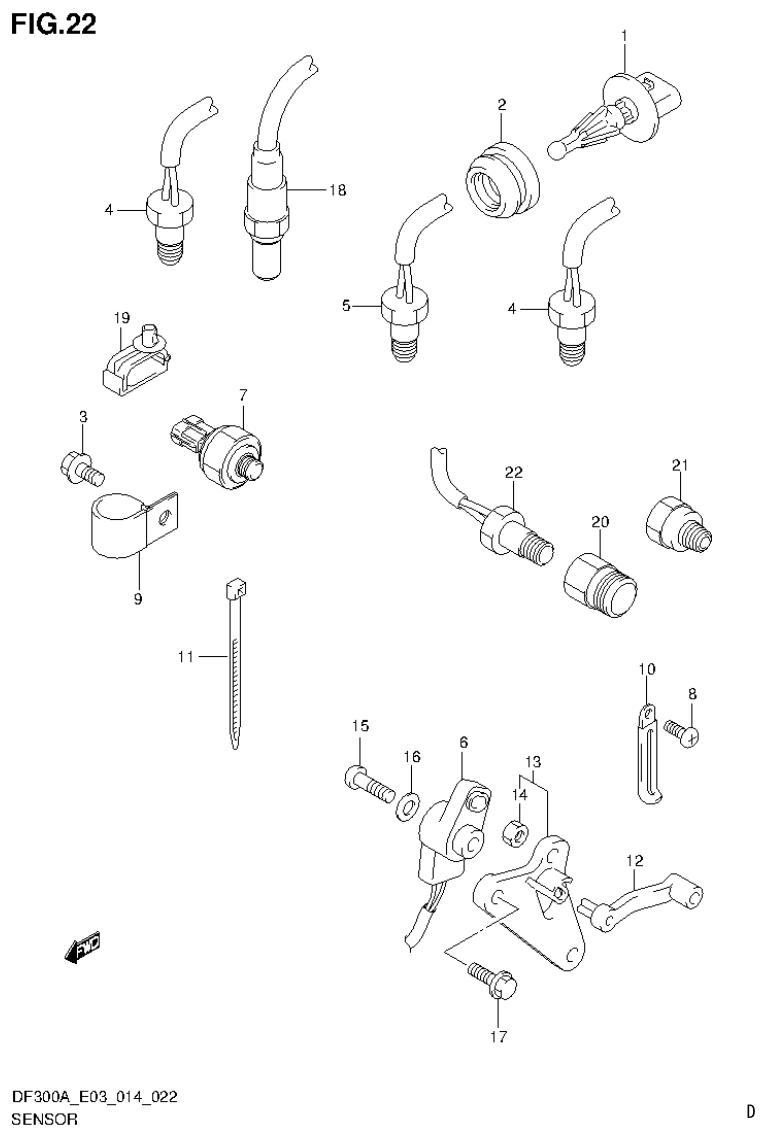 Suzuki DF250AP SENSOR parts diagram